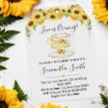 Love is brewing tea sunflowers shower invitation シーズンカード<br><div class="desc">Add your own wording into the template. To more customization (font color,  font style,  add photo,  move elements),  click on personalize,  scroll down and click on link "click to customize further".</div>