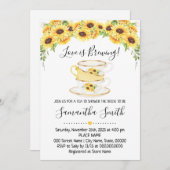 Love is brewing tea sunflowers shower invitation シーズンカード (正面/裏面)