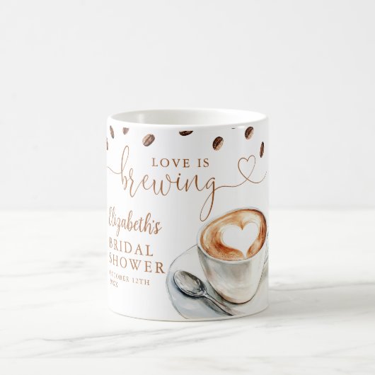 Love Is Brewing Theme Bridal Shower コーヒーマグカップ (中央)
