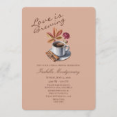 Love Is Brewing Themed Fall Coffee Bridal Shower 招待状 (正面)