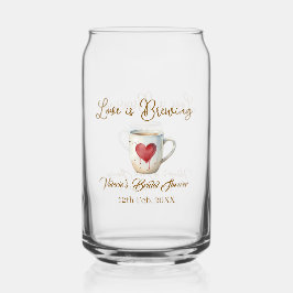 Love is Brewing white coffee mug heart bridal show ガラス缶