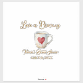 Love is Brewing white coffee mug heart bridal show シール