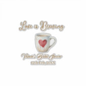 Love is Brewing white coffee mug heart bridal show シール (正面)