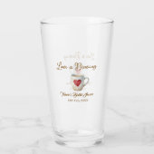 Love is Brewing white coffee mug heart bridal show タンブラーグラス (裏面)