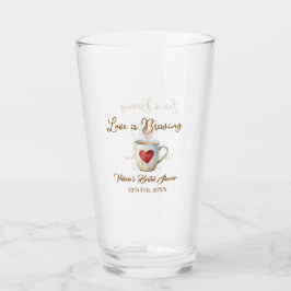 Love is Brewing white coffee mug heart bridal show タンブラーグラス