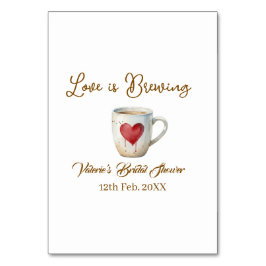 Love is Brewing white coffee mug heart bridal show テーブルナンバー