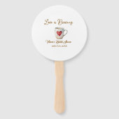 Love is Brewing white coffee mug heart bridal show ハンドファン (裏面)