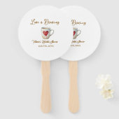Love is Brewing white coffee mug heart bridal show ハンドファン (正面&裏面)