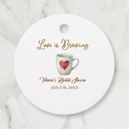 Love is Brewing white coffee mug heart bridal show フェイバータグ