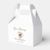 Love is Brewing white coffee mug heart bridal show フェイバーボックス (裏面サイド)