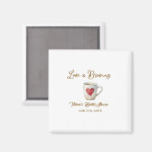 Love is Brewing white coffee mug heart bridal show マグネット (正面/裏面)