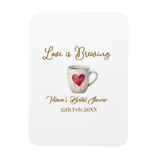 Love is Brewing white coffee mug heart bridal show マグネット (縦)