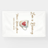 Love is Brewing white coffee mug heart bridal show 横断幕 (横)