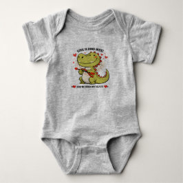 🦖💚 “Love Is Dino-Mite!” Baby Jersey Bodysuit ベビーボディスーツ