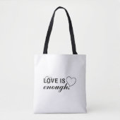 Love is Enough Tote Bag with Modern Flair トートバッグ (正面)