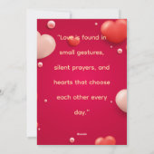 Love Is Found in Small Gestures,Valentine Day Card シーズンカード (裏面)