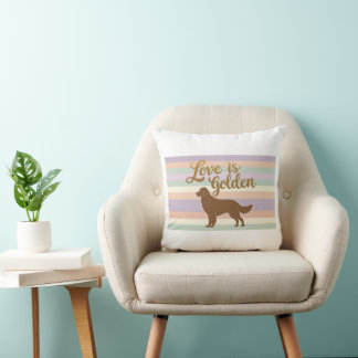 Love is Golden Throw Pillow クッション