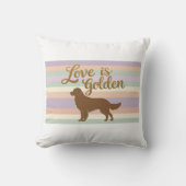 Love is Golden Throw Pillow クッション (正面)