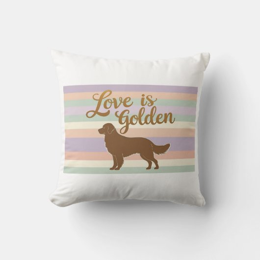 Love is Golden Throw Pillow クッション (正面)