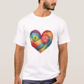Love is Handmade Rainbow Yarn Sticker. Tシャツ (正面)