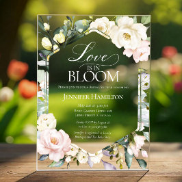 Love is in Bloom | ボヘミアン風フラワーブライダルシャワー アクリル招待状