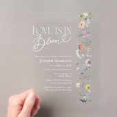 Love is in Bloom | ワイルドフラワー ボホー ウェディングシャワー アクリル招待状 (インサイチュ (ポータブル))