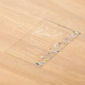 Love is in Bloom | ワイルドフラワー ボホー ウェディングシャワー アクリル招待状 (レイダウン)