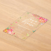 Love is in Bloom | 水彩花嫁シャワー アクリル招待状 (レイダウン)