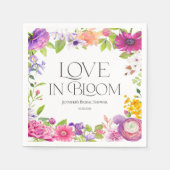Love is in Bloom | 水彩花嫁シャワー スタンダードカクテルナプキン (正面)