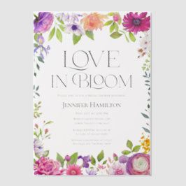 Love is in Bloom | 水彩花嫁シャワー ベラム紙招待状