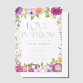 Love is in Bloom | 水彩花嫁シャワー ベラム紙招待状 (オフセット)