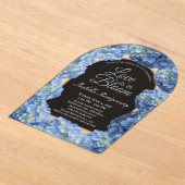 Love Is in Bloom Aesthetic Blue Hydrangea アクリル招待状 (レイダウン)