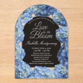 Love Is in Bloom Aesthetic Blue Hydrangea アクリル招待状 (正面)