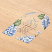Love Is in Bloom Aesthetic Feminine Hydrangea アクリル招待状 (レイダウン)
