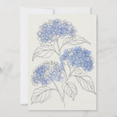 Love Is in Bloom Aesthetic Line Art Hydrangea 招待状 (裏面)