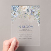 Love is in Bloom Blue Hydrangea Bridal Shower アクリル招待状 (インサイチュ (ポータブル))