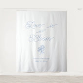 Love Is in Bloom Blue Hydrangea Bridal Shower タペストリー (正面)