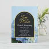 Love Is in Bloom Blue Hydrangea Bridal Shower 招待状 (スタンド正面)