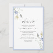 Love Is In Bloom Blue Wildflower Bridal Shower 招待状 (正面)