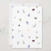 Love Is In Bloom Blue Wildflower Bridal Shower 招待状 (裏面)