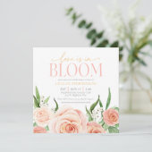 Love Is In Bloom Blush Pink Floral Bridal Shower 招待状 (スタンド正面)