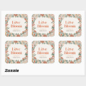 Love is in Bloom Boho Wildflower Bridal Shower スクエアシール (シート)