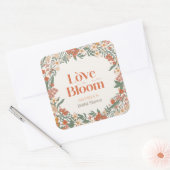 Love is in Bloom Boho Wildflower Bridal Shower スクエアシール (封筒)