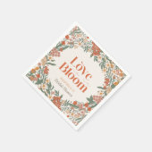 Love is in Bloom Boho Wildflower Bridal Shower スタンダードカクテルナプキン (角)
