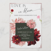 Love Is in Bloom Bridal Shower-Floral Garden Theme 招待状 (正面)