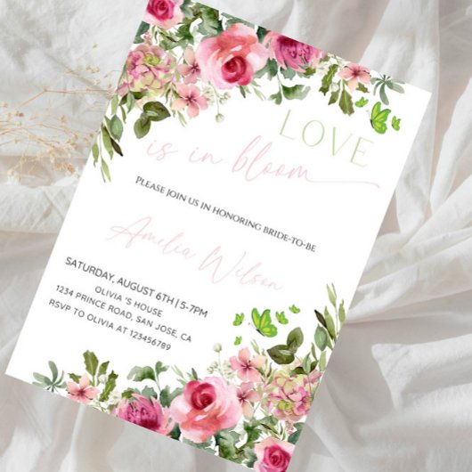 Love Is in Bloom Bridal Shower-Floral Garden Theme 招待状