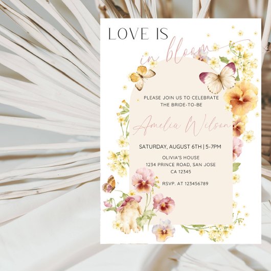 Love Is in Bloom Bridal Shower-Floral Garden Theme 招待状