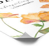 Love Is In Bloom Bridal Shower Flower Bar Sign ポスター (角)