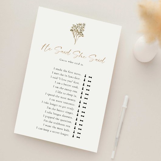 Love is in Bloom Bridal Shower He Said She Said