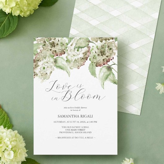Love Is In Bloom Bridal Shower Invites Hydrangea 招待状
